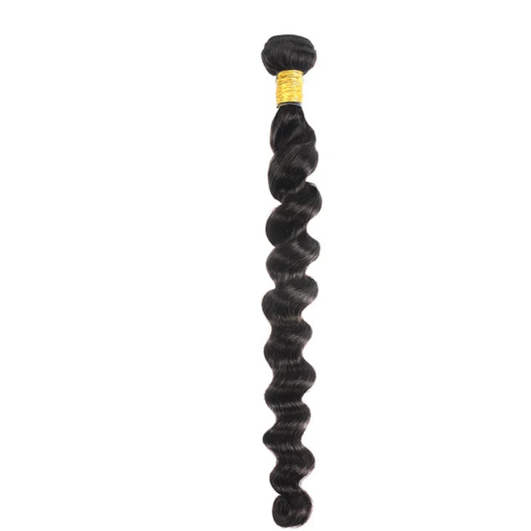 10A Loose Deep Wave Bundles 100% Virgin Human Hair Weave Natural Black