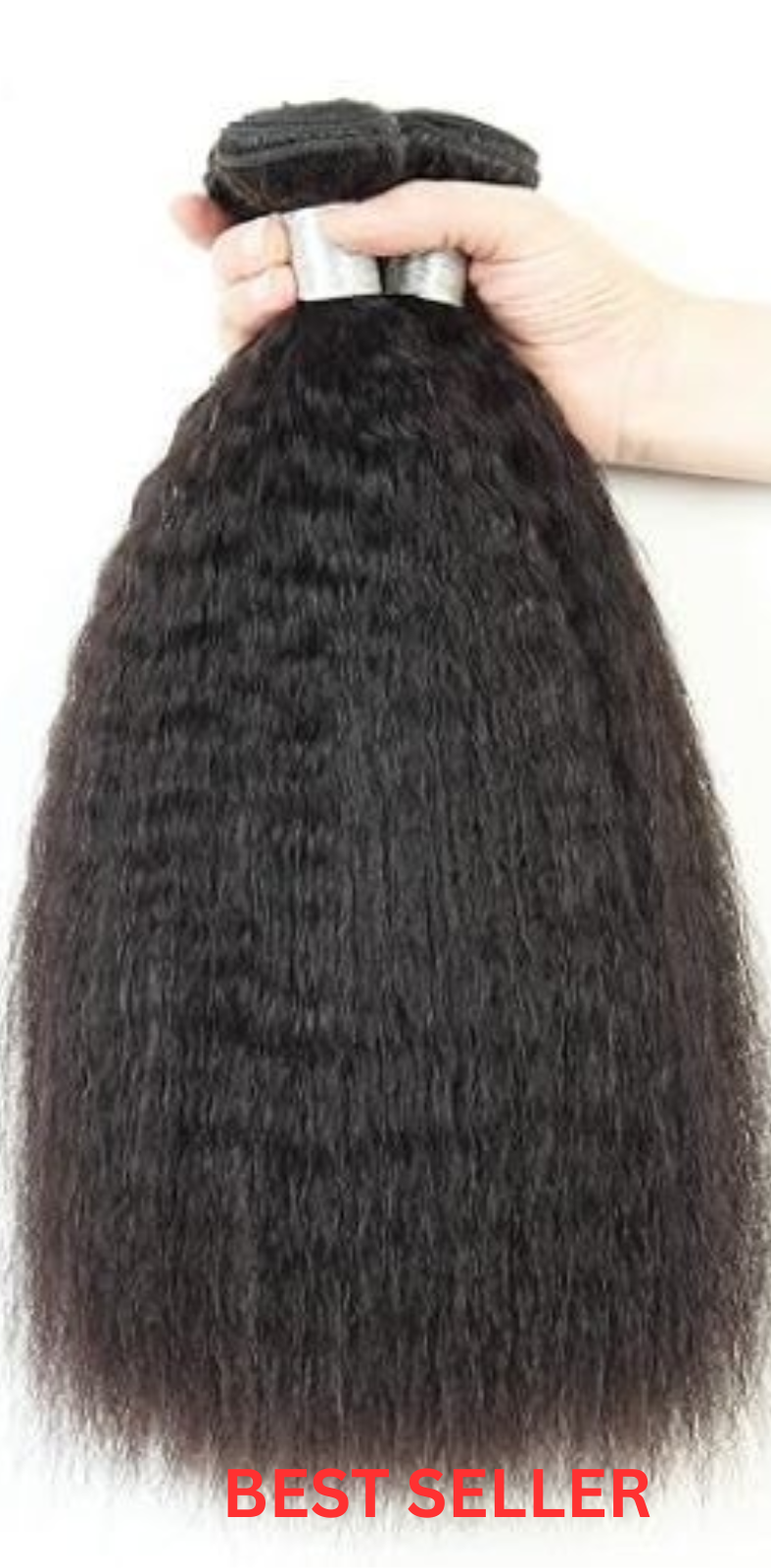 12A Kinky Straight 100% Human Hair Weave Bundles Thick & Soft High Quality