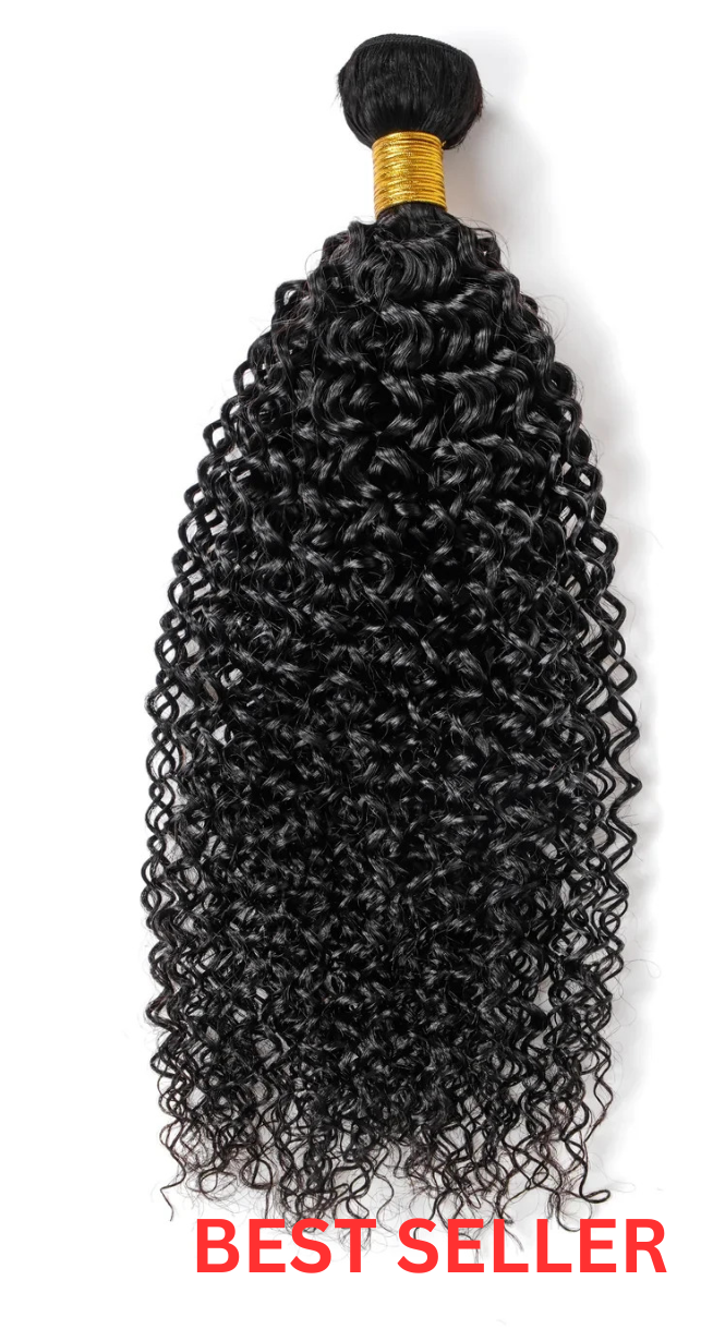 Curly Hair Bundle Weft Steaming Processed 9A Virgin Human Hair Natural Black