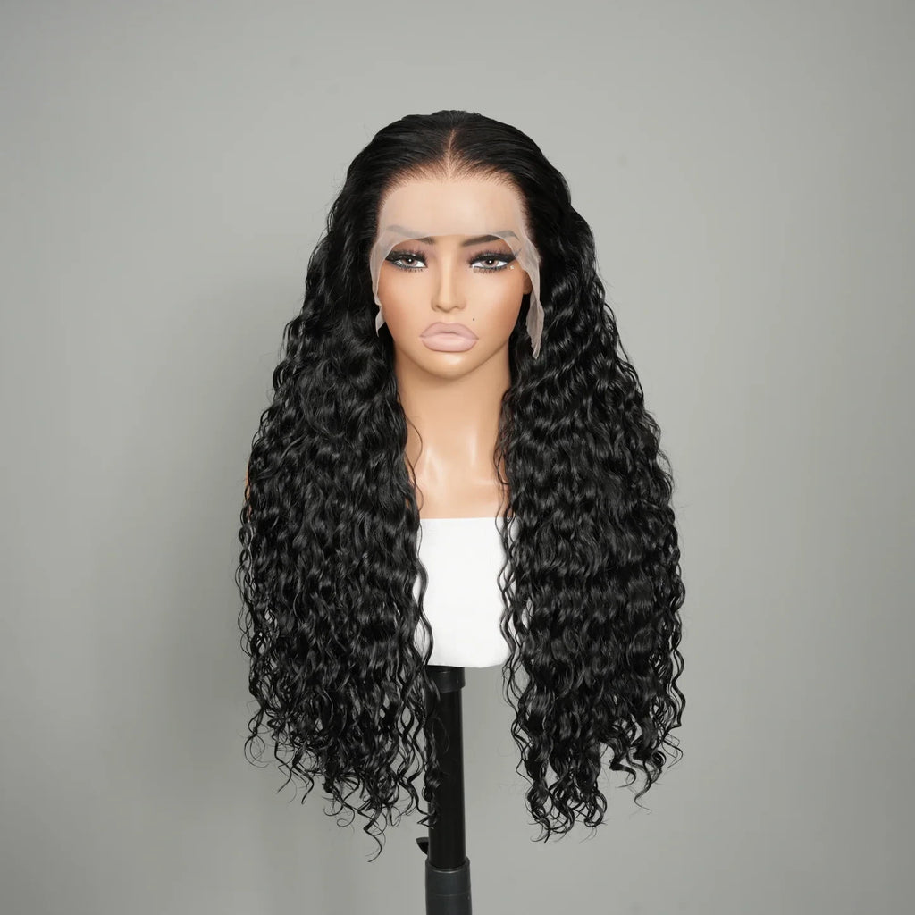 9A Loose Deep Wigs Human Hair Wigs 13×4 / 13×6 Frontal HD Lace Natural Black