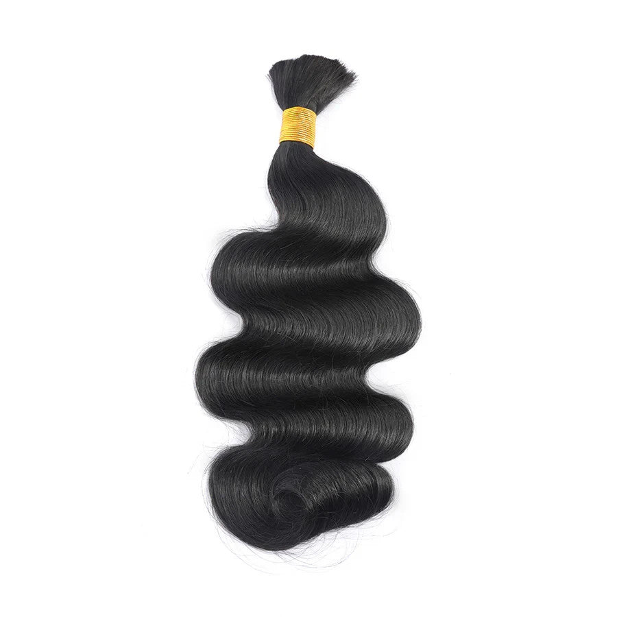 Body Wave 100% Virgin Human Hair Weave Bulk For Braiding No Weft Natural Black