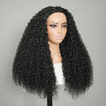 9A Virgin hair Curly Half Wig With Drawstring Flip Over Wig Natural Black