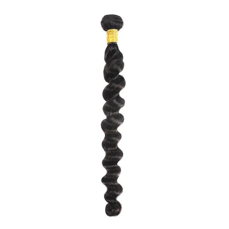 10A Loose Deep Wave Bundles 100% Virgin Human Hair Weave Natural Black