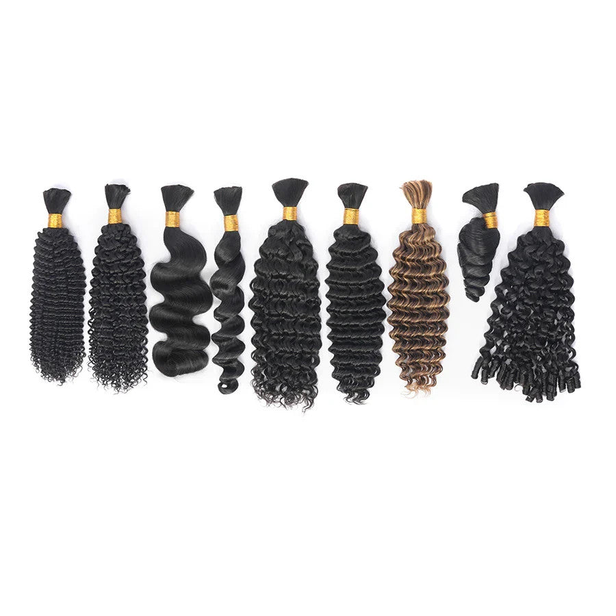 Curly Hair Weftless Bulk Hair 9A Virgin Human Hair For Boho Braided Hair