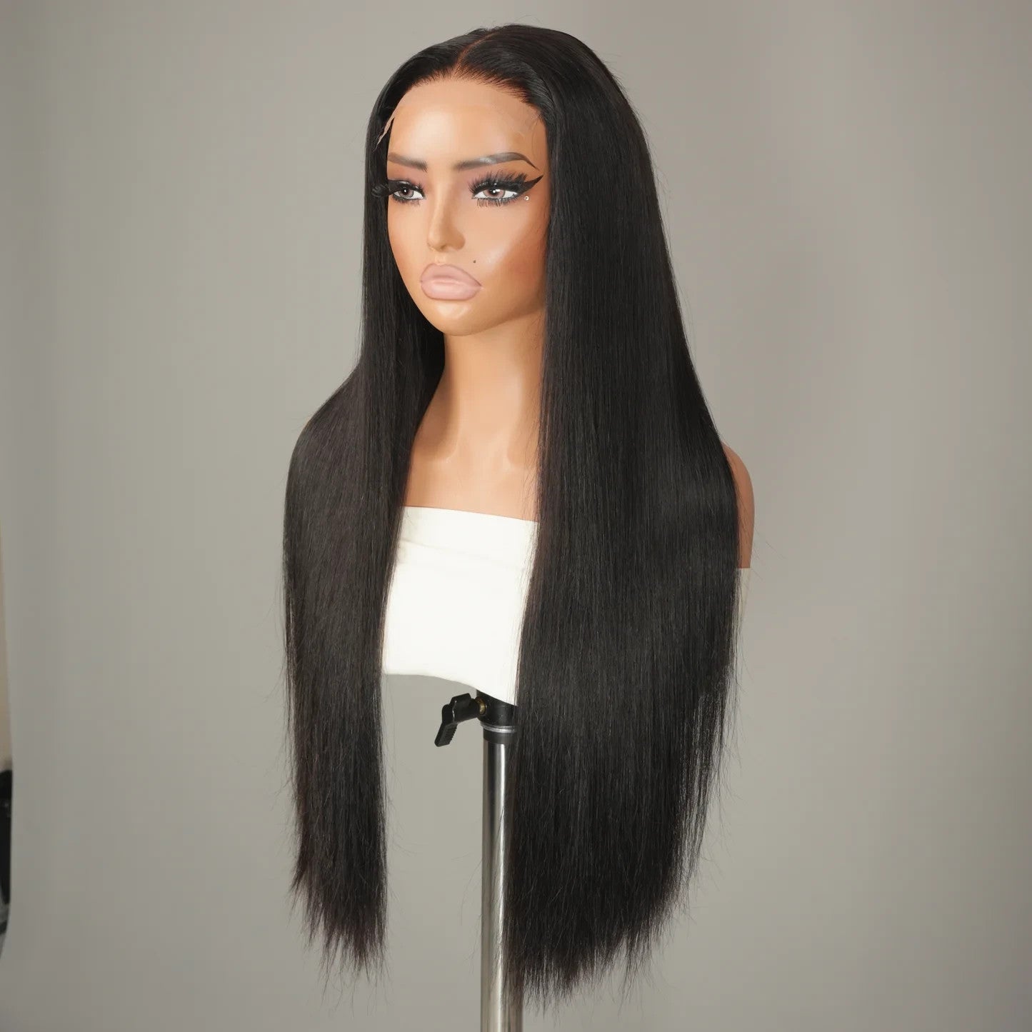 9A Straight Wigs 7×4 Transparent Lace Wig/7×4 HD Lace Wig Black Human Hair