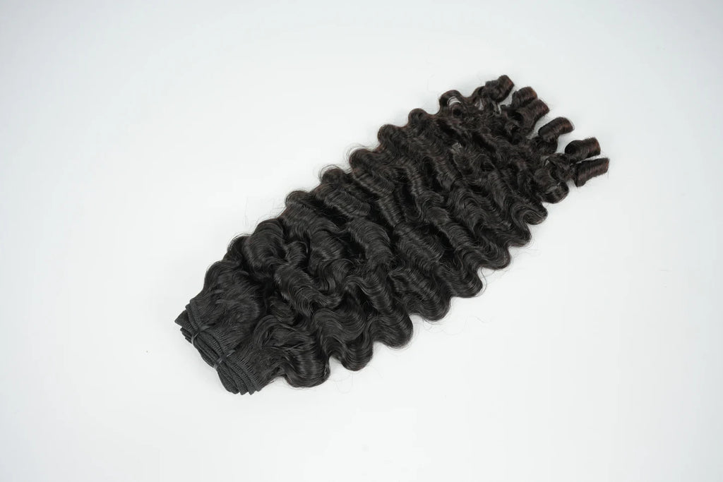 Raw Hair Burmese Curl Hair Bundle Weft 100% Unprocessed Raw Human Hair Black