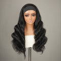 9A Virgin Hair Body Wave Elastic Velcro Headband Wig Human Hair Natural Black