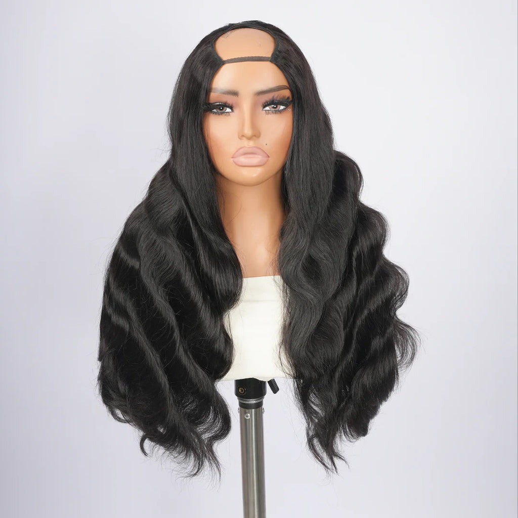 9A Virgin Hair U Part Wig Glueless V Part Wig Body Wave Wigs