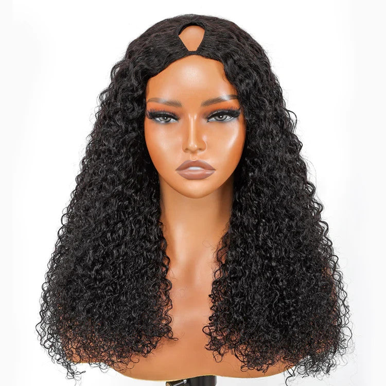 9A Virgin Hair V Part Curly Wig U Part Curly Wigs With Drawstring Human Hair