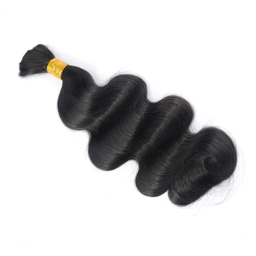 Body Wave 100% Virgin Human Hair Weave Bulk For Braiding No Weft Natural Black