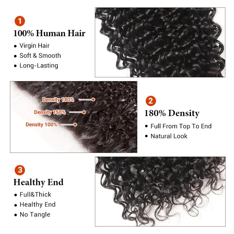 Human Hair Curly 6*6 Lace Closure Human Virgin Hair HD Lace Natural Black