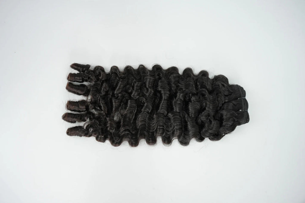Raw Hair Burmese Curl Hair Bundle Weft 100% Unprocessed Raw Human Hair Black