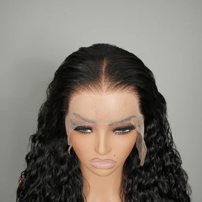 9A Loose Deep Wigs Human Hair Wigs 13×4 / 13×6 Frontal HD Lace Natural Black