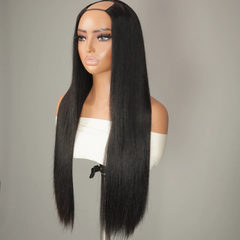 9A Virgin Hair U Part Wig Glueless V Part Wig Straight Wigs