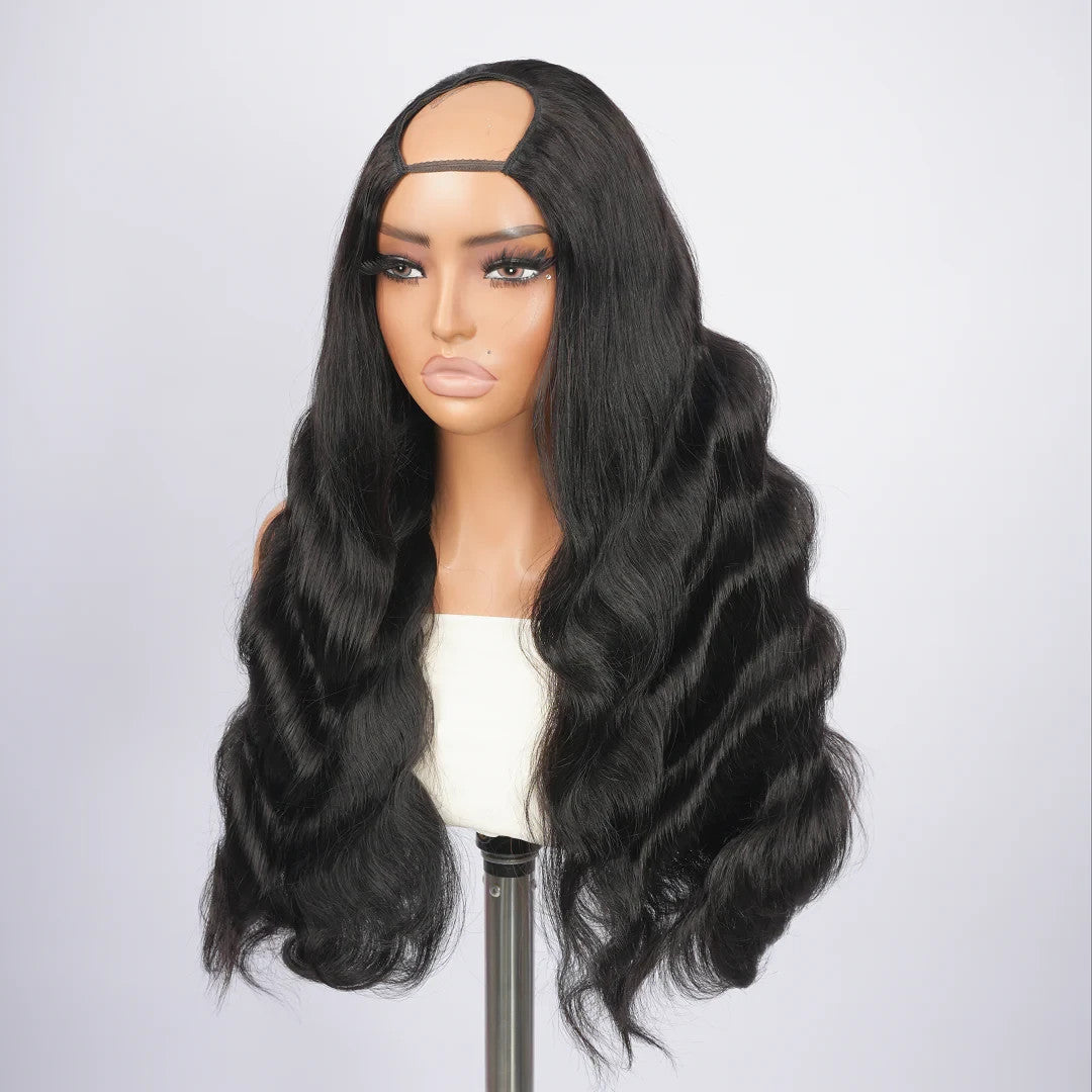9A Virgin Hair U Part Wig Glueless V Part Wig Body Wave Wigs
