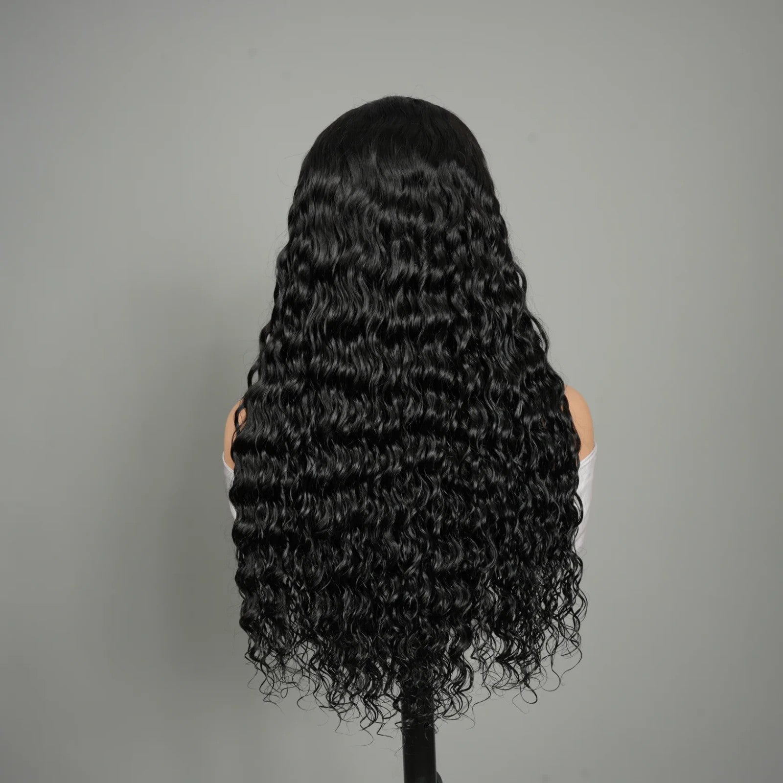 9A Virgin Hair V Part Loose Deep Wave Wig Glueless Natural Black Human Hair