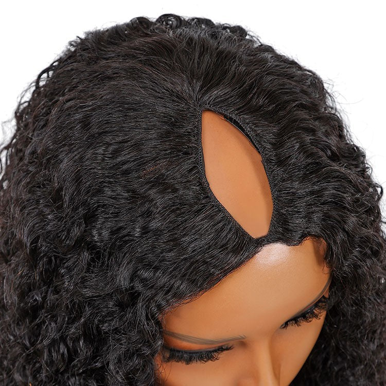 9A Virgin Hair V Part Curly Wig U Part Curly Wigs With Drawstring Human Hair