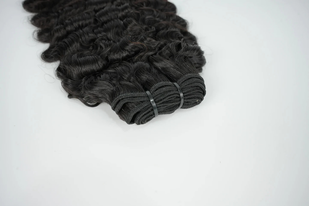 Raw Hair Burmese Curl Hair Bundle Weft 100% Unprocessed Raw Human Hair Black