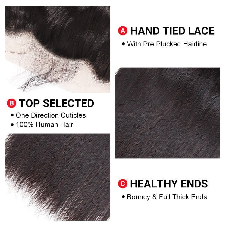 Human Hair 13*4 Straight Lace Frontal Straight Human Virgin Hair