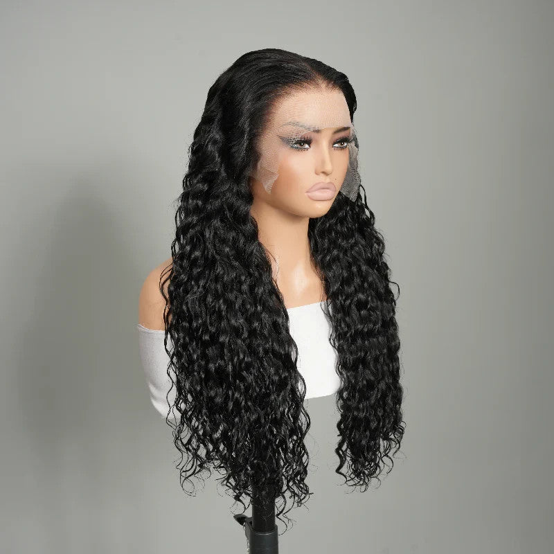 9A Loose Deep Wigs Human Hair Wigs 13×4 / 13×6 Frontal HD Lace Natural Black