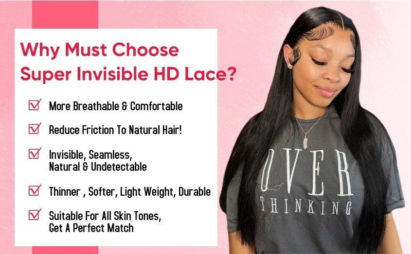 9A Straight Wigs 13×4 HD Lace Wig/13×6 HD Lace Wig Natural Black Human Hair