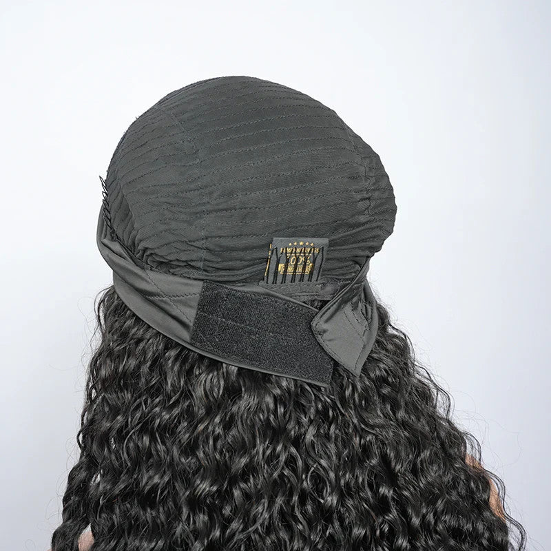 9A Virgin Hair Loose Deep Wave Headband Wig Natural Black 100% Human Hair