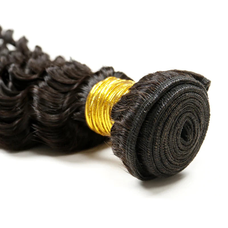Kinky Curly Hair Bundle Weft Steaming processed 9A Virgin Human Hair Black
